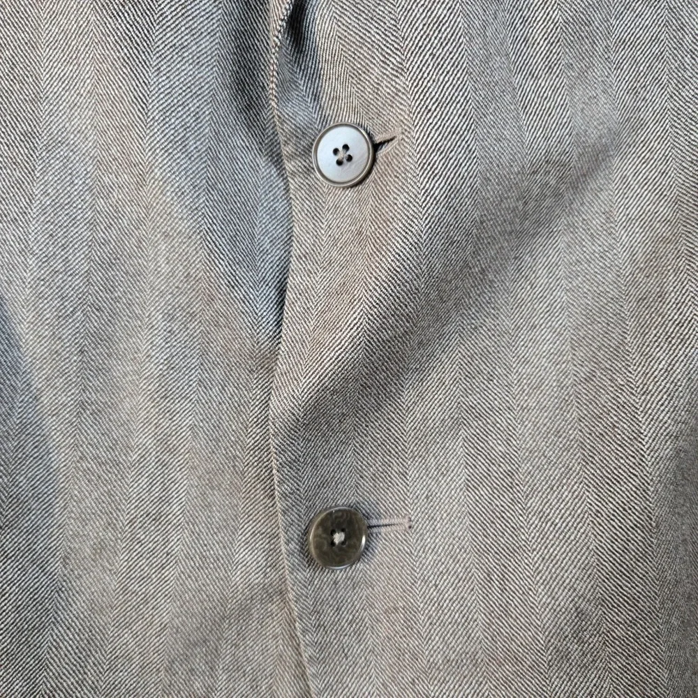 Ermenegildo Zegna‎ Blazer Mens 44 Brown Herringbone Wool Sport Coat Italy